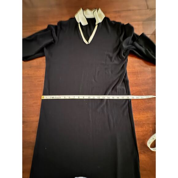 MANGO MNG Knitted Long Sleeve Maxi Sweater Dress Contrasting Shirt Collar Sz 6 - Picture 10 of 13